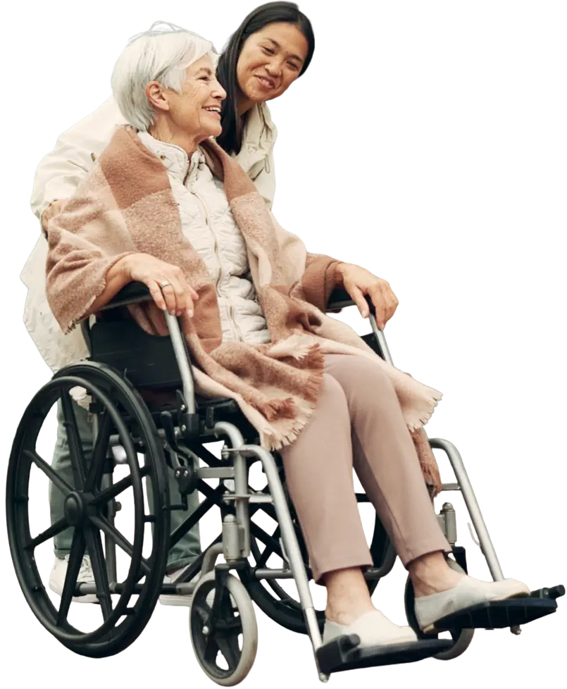 woman assisting senior